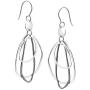 Silpada with Flair Open Drop Earrings in Polished and Oxidized Sterling Silver