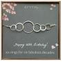 EFYTAL 60th Birthday Gifts for Women, Sterling Silver Six Circle Bracelet for Her, 6 Decade Jewelry 60 Years Old