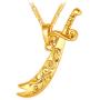 U7 Islamic Muslim Jewelry 18K Gold Plated Engraved Imam Ali Sword Dhul-Fiqar Zulfiqar Necklace