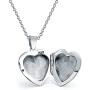 Personalized Engrave Simple Plain Traditional Keepsake Domed Puff Heart Shaped Photo Locket For Women Teens Holds Photos Pictures 925 Silver Necklace Pendant