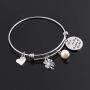 TzrNhm Blossom Godmother are a Blessing Thank You for Being Mine Bangle Bracelet Keyhain for Godmother Gifts