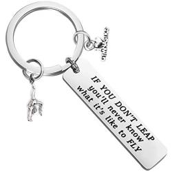 Gymnast Gifts Gymnastics Keychain Girls Gymnastics Jewelry Inspirational Gift for Gymnast If You Dont Leap Youll Never Know What It is Like to Fly