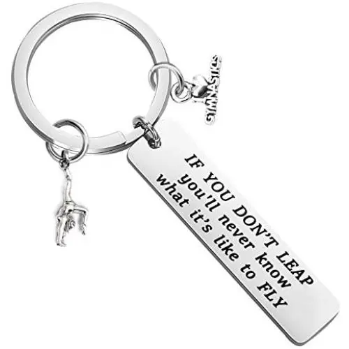 Gymnast Gifts Gymnastics Keychain Girls Gymnastics Jewelry Inspirational Gift for Gymnast If You Dont Leap Youll Never Know What It is Like to Fly Gymnast Gifts Gymnastics Keychain Girls Gymnastics Jewelry Inspirational Gift for Gymnast If You Dont Leap Youll Never Know What It is Like to Fly
