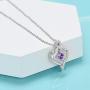 Love Heart Necklace for Women 925 Sterling Silver Birthstone Necklace Gifts for Women Girls Wife Mom Girlfriend