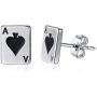 Unisex Stainless Steel Poker Aces Stud Earrings,Playing Cards Game Gambling Jewelry
