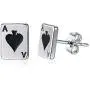 Unisex Stainless Steel Poker Aces Stud Earrings,Playing Cards Game Gambling Jewelry