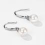 Mints Natural Black Pearl Earrings Sterling Silver Dangle Drop Earrings for Women
