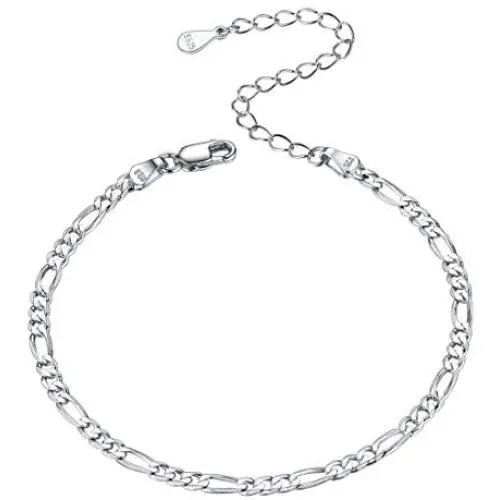 ChicSilver 925 Sterling Silver Simple Durable Cuban Link/Figaro/Twist Rope/Bead Chain Bracelet for Women Teen Girls(with Gift Box) ChicSilver 925 Sterling Silver Simple Durable Cuban Link/Figaro/Twist Rope/Bead Chain Bracelet for Women Teen Girls(with Gift Box)