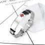 Murinsar Free Customized Surgical Steel Medical Alert Allergy Awareness Bracelet Adjustable ID Bangle for Emergency Aid