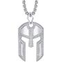 Spartan Helmet Necklace for Men | 24” Long Rolo Chain Stainless Steel | Men’s Accessory Gemstone Necklaces