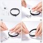 mingkejw Cremation Jewelry Urn Bracelet for Ashes Genuine Leather Urn Bangles for Men Women Memorial Keepsake Ashes Jewelry