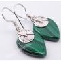 SilverStarJewel 925 Solid Silver Drop Malachite tcw 12.0 Earrings 1.4'' New Jewelry