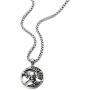 COOLSTEELANDBEYOND Stainless Steel Large Circle Pirate Skull Pendant Necklace for Men, 30 in Chain, Gothic Tribal