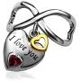 JMQJewelry Heart Love Forever You Crystal 2 Colors Charms Beads Bracelets Wife