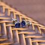 Orchid Jewelry 925 Sterling Silver Solitaire Stud Earrings, Cushion Shape, 6.5x6.5mm in Genuine Gemstones Birthday Gifts For Women and Girls, Butterfly Back