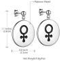 beautlace LGBT Adjustable Rings/Stud Earrings Double Female Symbol Open Ring/Earring 18K Gold/Silver/Black Gun Plated Lesbian Pride Jewelry for Women and Her