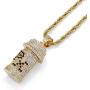 TOPGRILLZ Pill Bottle PX Capsule Detachable Pendant Necklace Chain Men’s 14K Gold Plated Iced Out CZ Hip Hop Jewelry