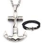 GUNGNEER Nautical Anchor Necklace Stainless Steel Navy Pendant Sailor Symbol US Army Jewelry Accessory Men Women