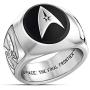 Star Trek Ring Stainless Steel Rings For Men Star Trek Original Command Symbol Star Trek U.S.S. Enterprise NCC-1701 Starship Ring Personalized Charm Jewelry Retro Rings Best Gift For Boys Husband