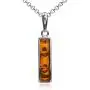 Sterling Silver Amber Rectangular Pendant Chain 18 Inches Sterling Silver Amber Rectangular Pendant Chain 18 Inches