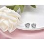 Rose Stud Earrings - Sterling Silver Hypoallergenic Cubic Zirconia Rose Flower Post Earrings Round CZ Rose Studs Earrings for Women Girls