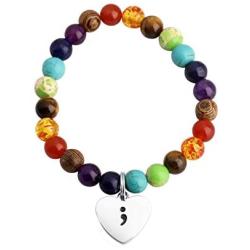 TIIMG Mental Health Awareness Gift Semicolon Bracelet Suicide Prevention Awareness Depression Awareness Inspirational Semi Colon Jewelry
