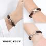 Infinity Cremation Bracelet for Ashes Genuine Leather Memorial Urn Bangle for Human Stainless Steel Keepsake Bracelet Jewelry for Women Men