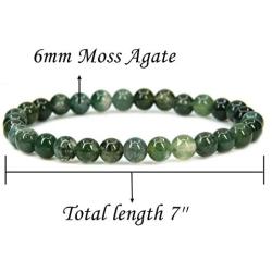 Handmade Gem Semi Precious Gemstone 6mm Round Beads Stretch Bracelet 7'' Unisex
