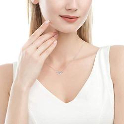 DESIMTION Infinity Necklaces for Women,925 Sterling Silver Infinity Rose Necklace,Infinity Heart Necklace  Birthday for Women Girls