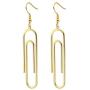 Geometric Rectangular Elegant Tassel Dangle Drop Earrings for Women Girls Stailess Steel Paper Clip Pin Fashion Jewelry