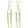 Geometric Rectangular Elegant Tassel Dangle Drop Earrings for Women Girls Stailess Steel Paper Clip Pin Fashion Jewelry