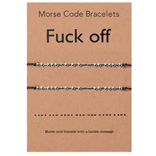 QCQHDU Fuck Off Morse Code Bracelet Jewelry Gift for Friendship Bracelets Gift Stainless Steel Handmade Beads on Silk Cord Gift Set for 2 QCQHDU Fuck Off Morse Code Bracelet Jewelry Gift for Friendship Bracelets Gift Stainless Steel Handmade Beads on Silk Cord Gift Set for 2
