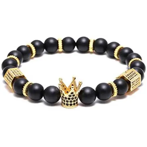 GVUSMIL Imperial Crown Bead Bracelet King&Queen Luxury Charm Couple Jewelry Gift for Women Men GVUSMIL Imperial Crown Bead Bracelet King&Queen Luxury Charm Couple Jewelry Gift for Women Men