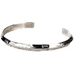 Tskies Sterling Silver Navajo Stacker Bracelet for Women Hand Stamped Finish Luxury Southwest