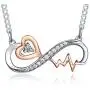 TRENSYGO Infinity Collection 925 Sterling Silver Heartbeat Infinity Cross Anchor Sunflower Nurse Necklace Jewelry Gifts for Women and Girls