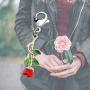 FUSTYLE Rose Pendant Necklace Infinity Love Charm Beauty and The Beast Rose Jewelry Gifts
