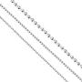 AINUOSHI Rhodium Plated Sterling Silver 2.5-5.0mm Solid 925 Italy Moon Cut Chain Necklace Italian Bead Ball Chain Necklace, Men & Women, 16-28 Inches