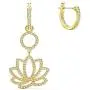 SWAROVSKI Womens Symbolic Lotus Pierced Earrings, Green, Gold-tone plated SWAROVSKI Womens Symbolic Lotus Pierced Earrings, Green, Gold-tone plated