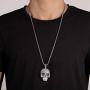 ROWIN&CO Iced Out Hip hop Bling Skull Pendant Necklaces Men Cz Diamond Personalized Punk Jewelry Birthday Gifts to Best Love Husband/Boyfriend, with 28'' Chain