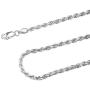925 Sterling Silver 3 MM Diamond Cut Rope Chain Necklace for Men Women & Girls Upgraded Lobster Claw Clasp Made in Italy 16 18 20 22 24 30 and 36 Inch