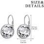 AOBOCO Sterling Silver Bella Earrings Embellished with Crystals from Austria, Hypoallergenic Pierced Leverback Cushion Cut Earrings, Fine Jewelry Gifts for Women