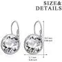 AOBOCO Sterling Silver Bella Earrings Embellished with Crystals from Austria, Hypoallergenic Pierced Leverback Cushion Cut Earrings, Fine Jewelry Gifts for Women