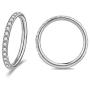 CZ Surgical Stainless Steel 16G Sleeper Cartilage Daith Tiny Small Hoop Earrings Tragus Mini Hinged Clicker Nose Ring Cuff Huggie Hoops for Women Men Girls Helix Piercings Jewelry Gifts Bff