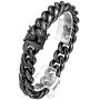 ROWIN&CO Sturdy Miami Cuban Bracelet Chain Mens Black / Rainbow Colorful /18K Gold Plated Thick 316L Stainless Steel Hip hop Jewelry Wrist Link 15mm 8 8.5 9 inchs
