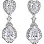 Scarlvambo Womens Cubic Zirconia Heart Teardrop Pierced Dangle Wedding Earrings Silver-Tone Scarlvambo Womens Cubic Zirconia Heart Teardrop Pierced Dangle Wedding Earrings Silver-Tone