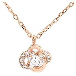 Jewel Zone US 14K Rose Gold Over Sterling Silver Flower Pendant Necklace