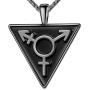 beautlace LGBT Necklaces/Stud Earrings/Set Silver/18K Gold/Black Gun Plated Triangle Pendant Gay & Lesbian Pride Jewelry Set for Men and Women