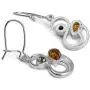 Sterling Silver Amber Contemporary Earrings