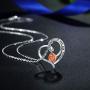 INFUSEU Heart Rose Pendant Necklace Women Sterling Silver I Love You Forever Engraved Jewelry Dainty Flower for Girlfriend Wife Mom Sister Her