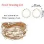 Hicarer Women Multilayer Leather Wrap Bracelets Tassel Pearl Leopard Earrings Jewelry Set